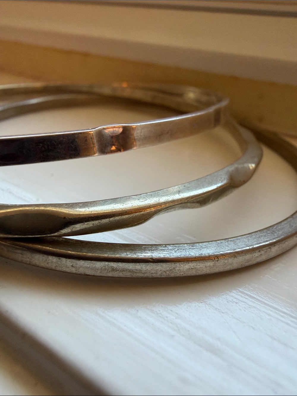 3 Vintage Silver Bangles Stamped